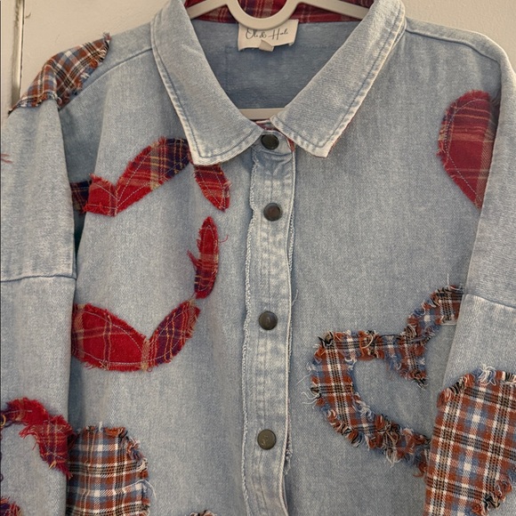 Oli & Hali Heartline Drift Oversized Denim Shirt NWOT - Picture 6 of 9